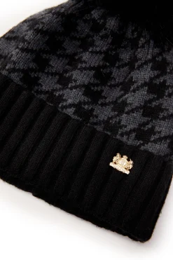 Heritage Bobble Hat (Grey Houndstooth)