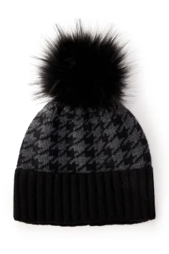 Heritage Bobble Hat (Grey Houndstooth)
