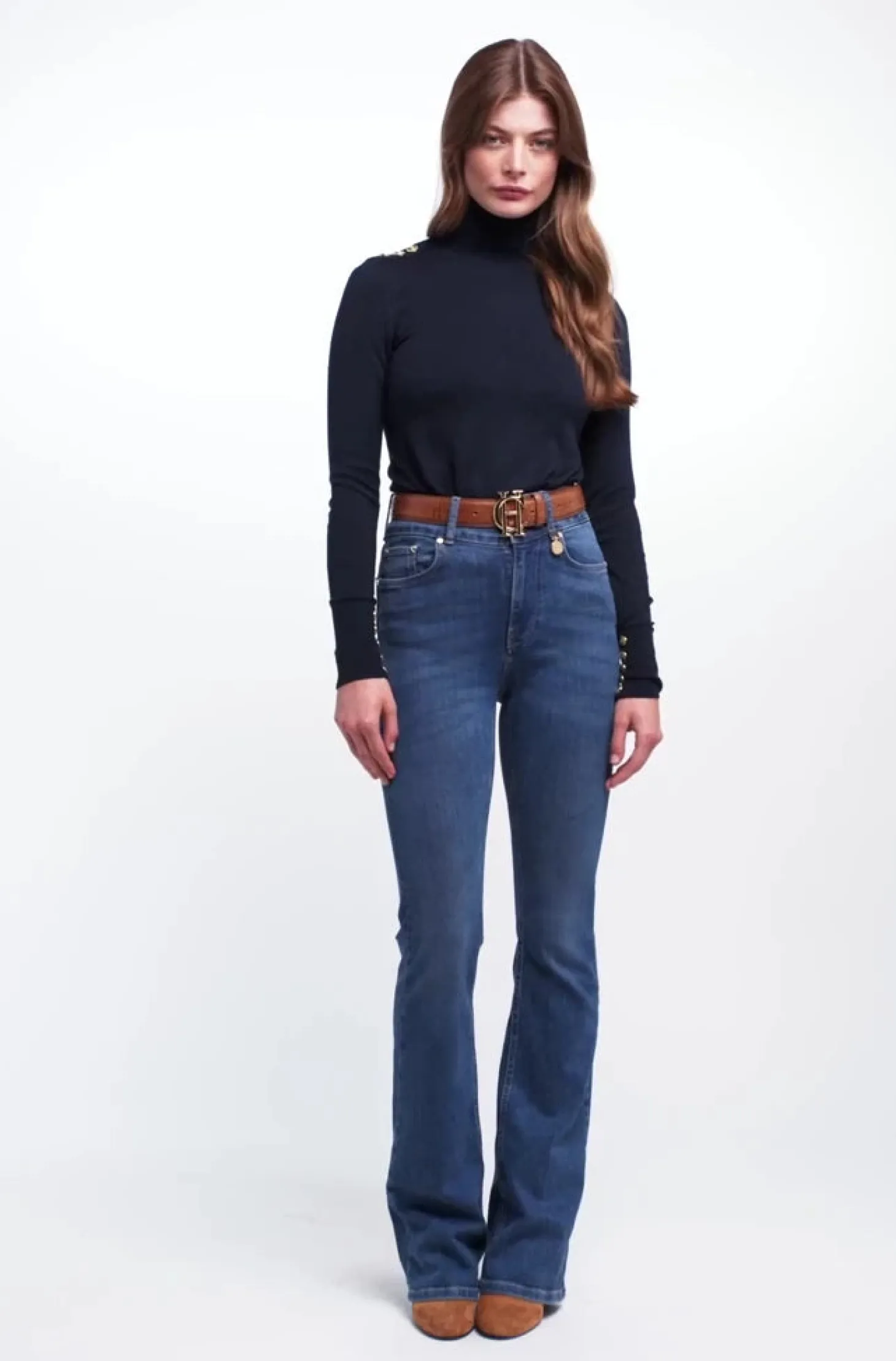 High Rise Flared Jean (Denim)