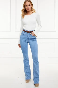 High Rise Flared Jean (Light Denim)