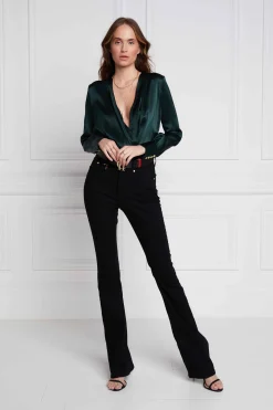 High Rise Flared Jean (Stay Black)