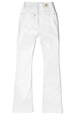 High Rise Flared Jean (White)