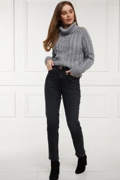 High Rise Slim Jean (Washed Black)