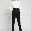 High Waisted Peg Trouser (Black Barathea)