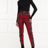 High Waisted Peg Trouser (Red Tartan)