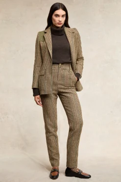 High Waisted Peg Trouser (Hailes Green Tweed)