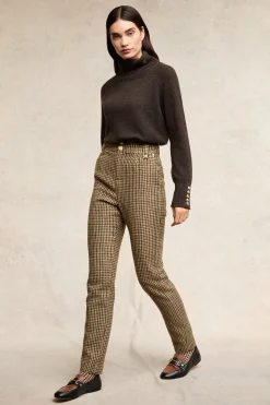 High Waisted Peg Trouser (Hailes Green Tweed)