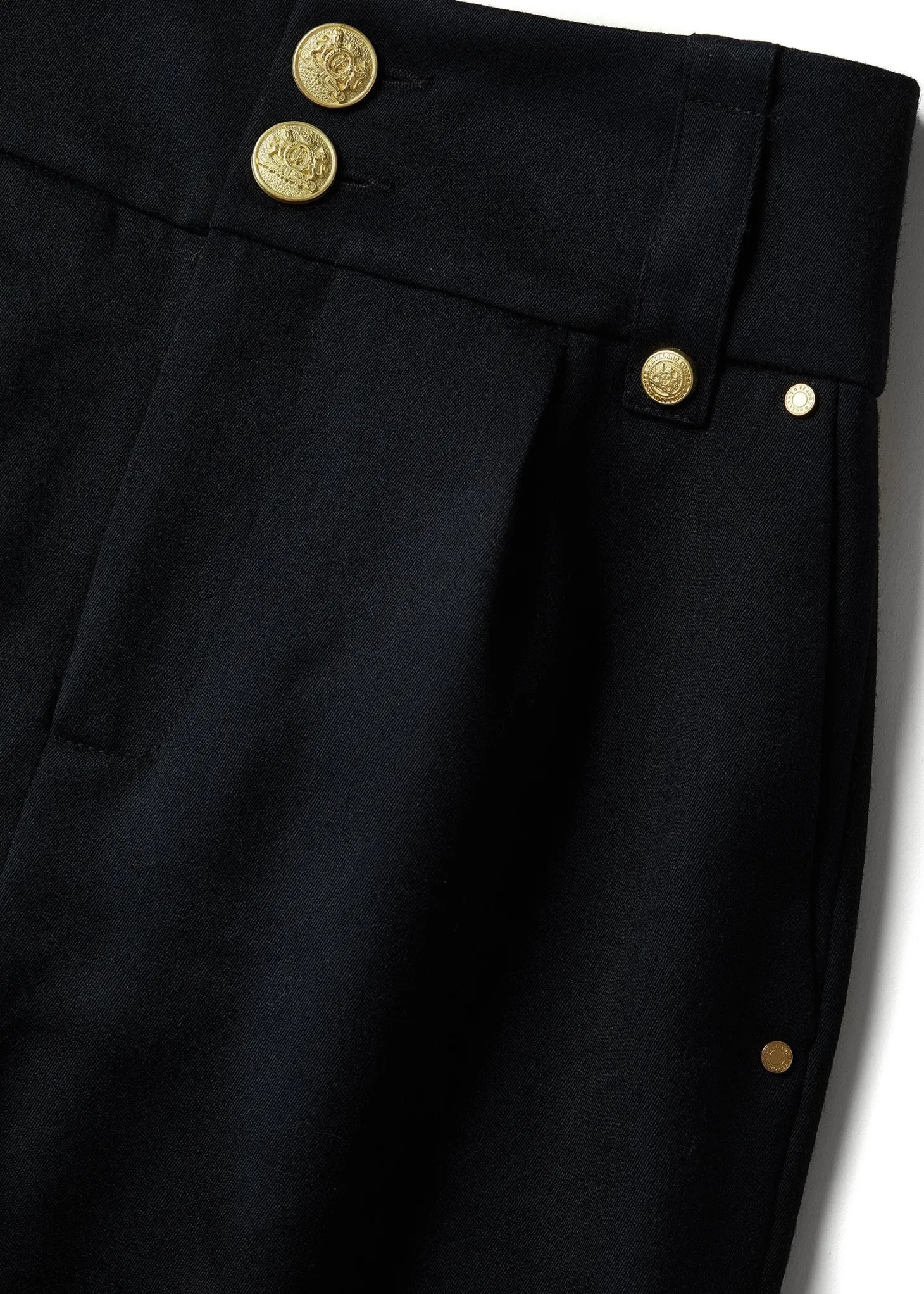 High Waisted Peg Trouser (Navy Barathea)