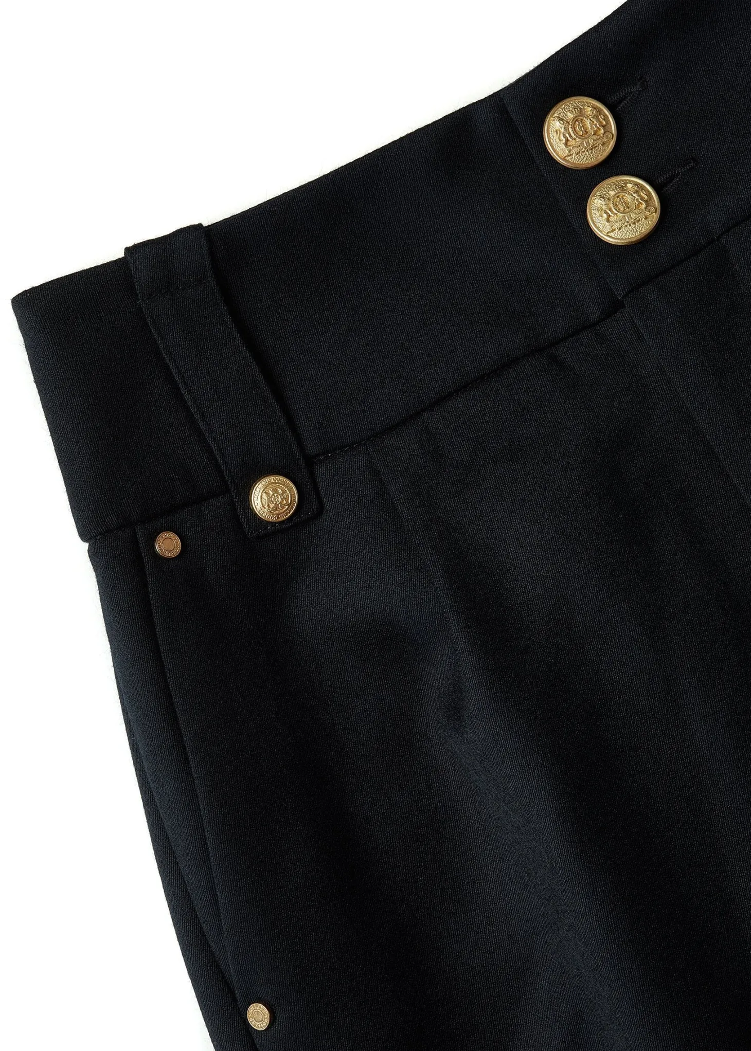 High Waisted Peg Trouser (Black Barathea)