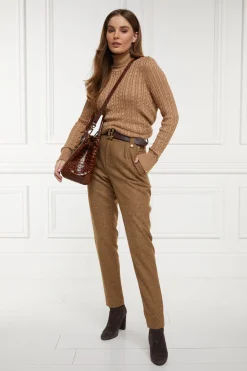 High Waisted Peg Trouser (Tawny)