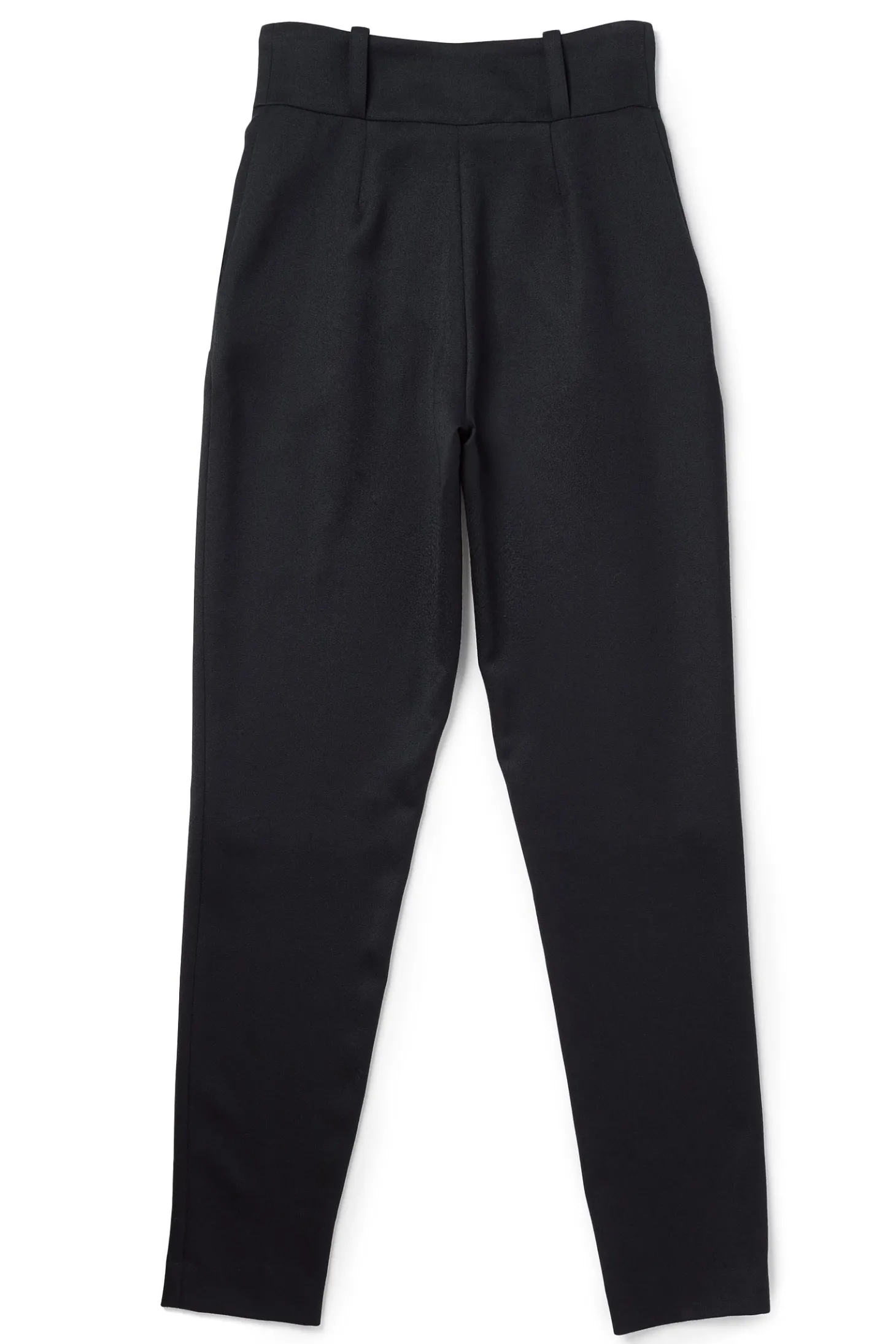 High Waisted Peg Trouser (Black Barathea Silver)