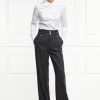 High Waisted Straight Trouser (Charcoal Pinstripe)