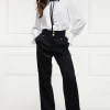 High Waisted Straight Trouser (Black Barathea)