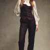 High Waisted Straight Trouser (Mulberry Tartan)