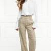 High Waisted Straight Trouser (Camel Sparkle Tweed)