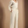High Waisted Straight Trouser (Ivory)