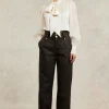 High Waisted Straight Trouser (Walnut Herringbone)
