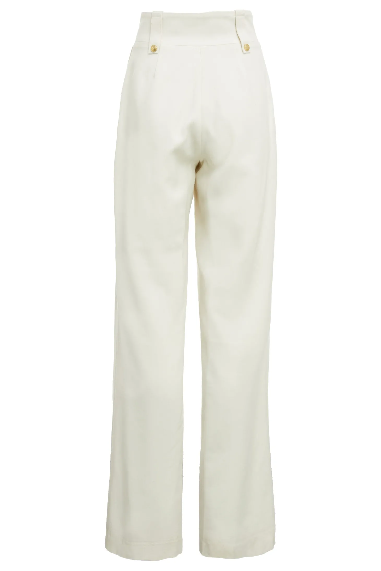 High Waisted Straight Trouser (Ivory)