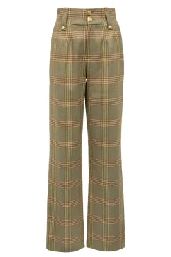 High Waisted Straight Trouser (Leveret)