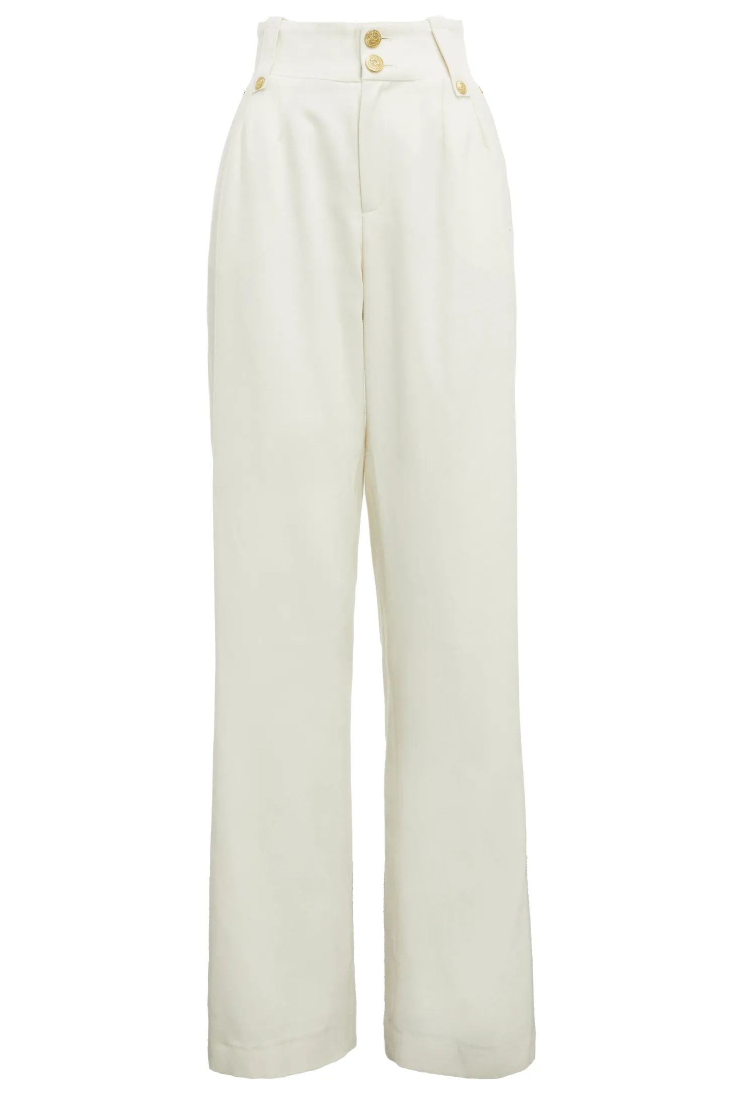 High Waisted Straight Trouser (Ivory)
