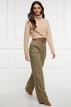 High Waisted Straight Trouser (Leveret)