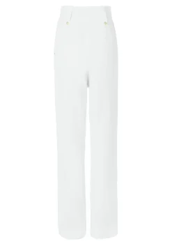High Waisted Straight Trouser (Oyster Linen)
