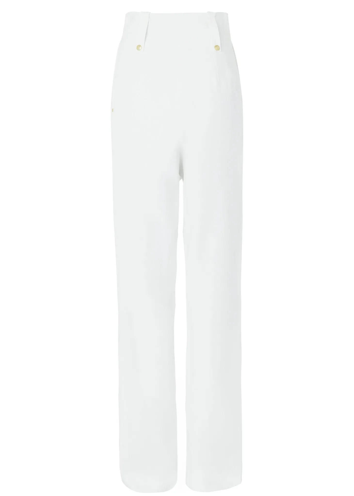High Waisted Straight Trouser (Oyster Linen)
