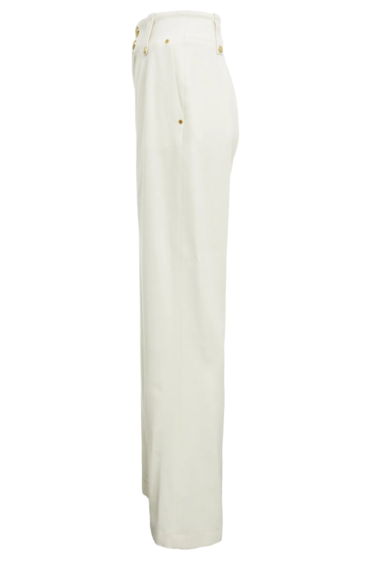 High Waisted Straight Trouser (Ivory)