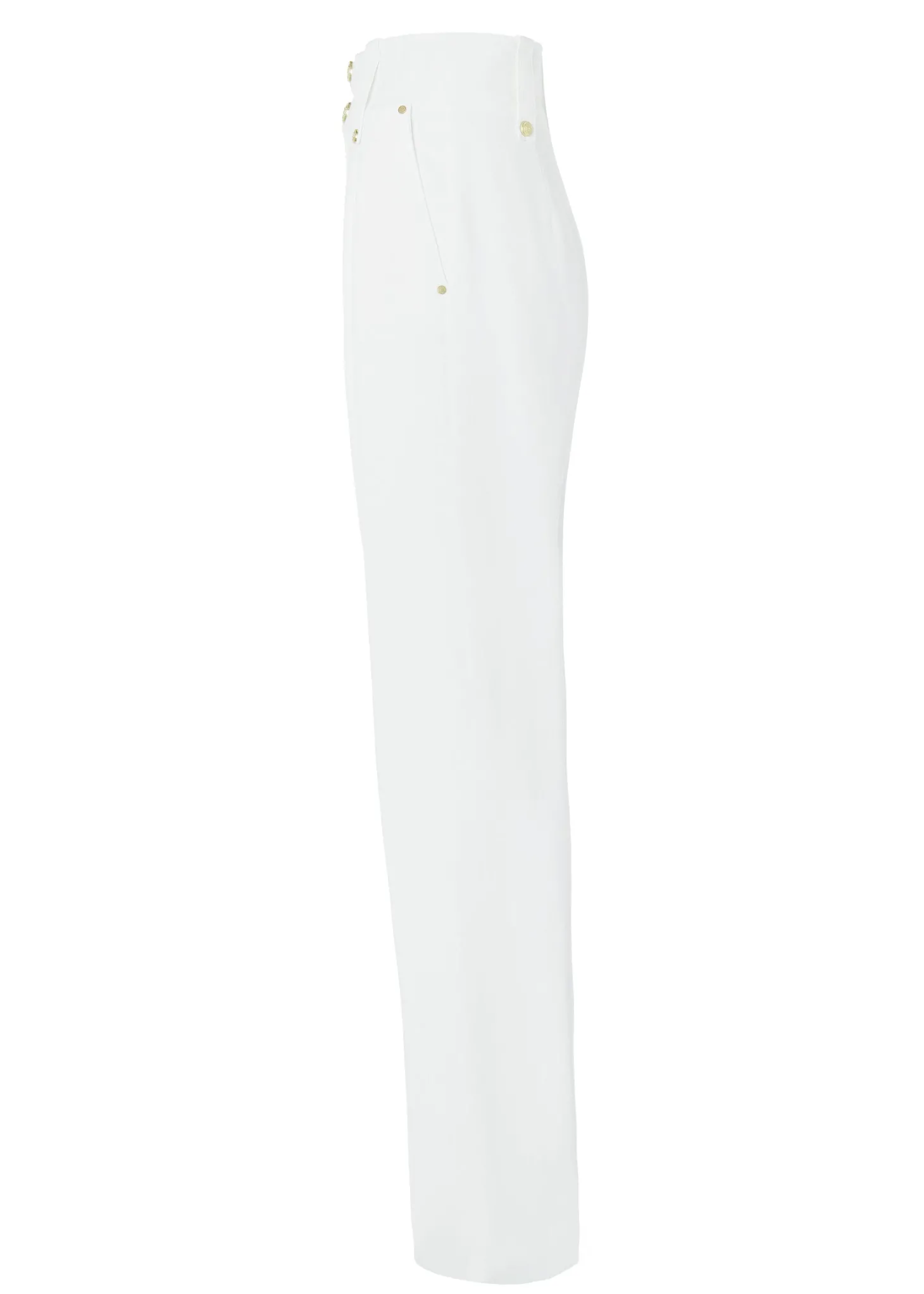 High Waisted Straight Trouser (Oyster Linen)