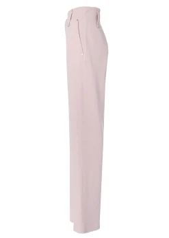 High Waisted Straight Trouser (Pink Linen)
