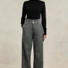 High Waisted Wide Leg Trouser (Wide Tooth Black Herringbone)