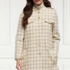 Highbury Cape Coat (Camel Houndstooth)