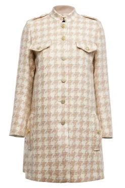 Highbury Cape Coat (Camel Houndstooth)
