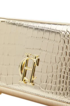Highbury Clutch Bag (Gold Croc)
