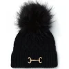 Horsebit Bobble Hat (Black)
