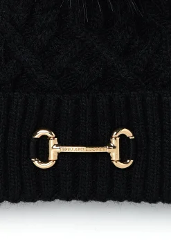 Horsebit Bobble Hat (Black)
