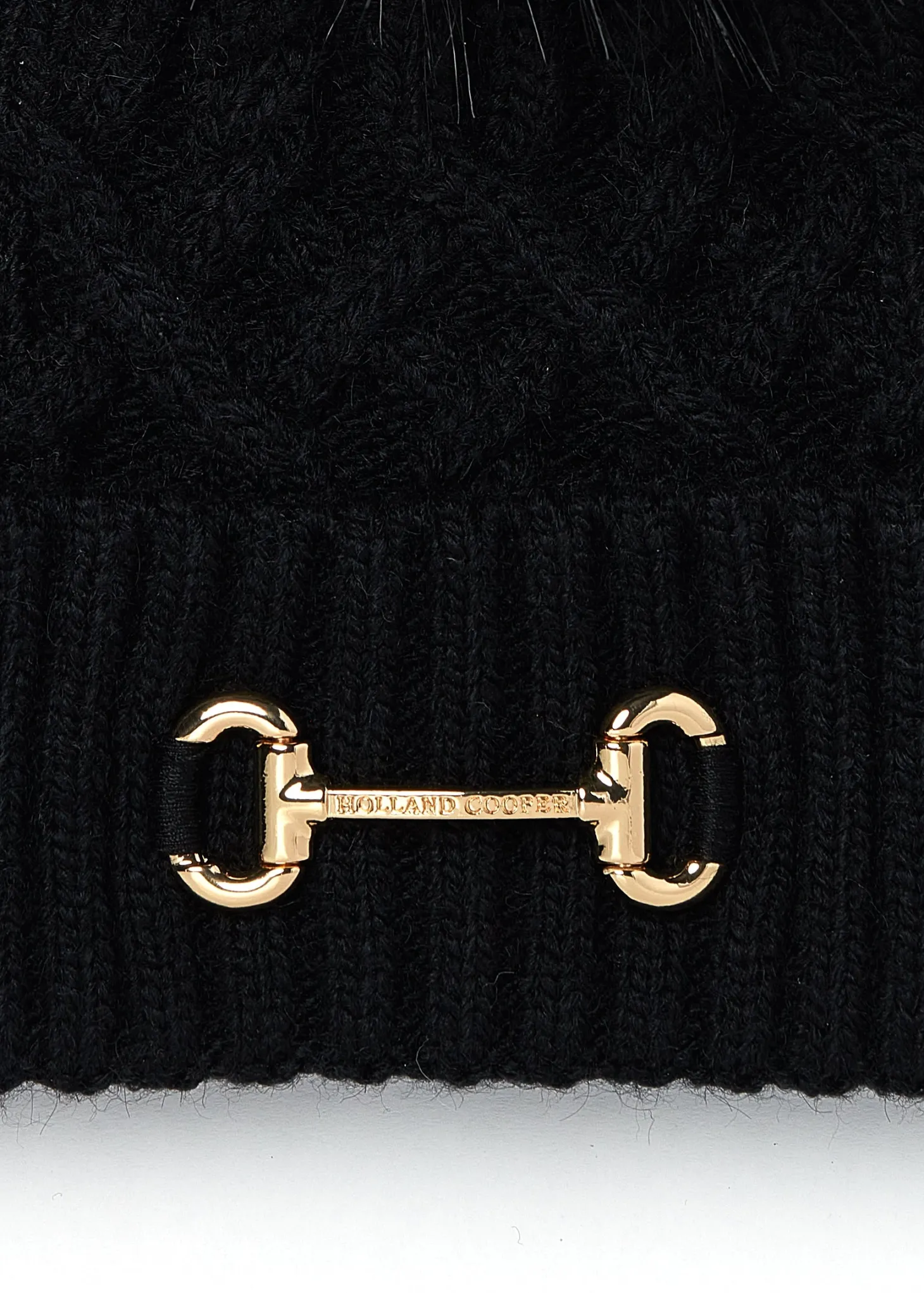 Horsebit Bobble Hat (Black)