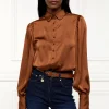 Isla Satin Shirt (Copper)