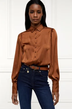 Isla Satin Shirt (Copper)
