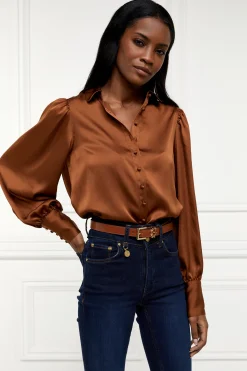 Isla Satin Shirt (Copper)