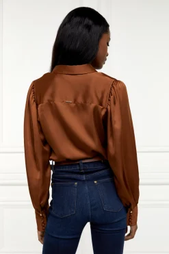 Isla Satin Shirt (Copper)