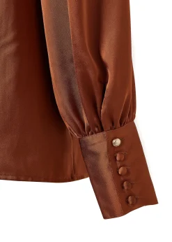 Isla Satin Shirt (Copper)