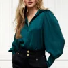 Isla Satin Shirt (Emerald)