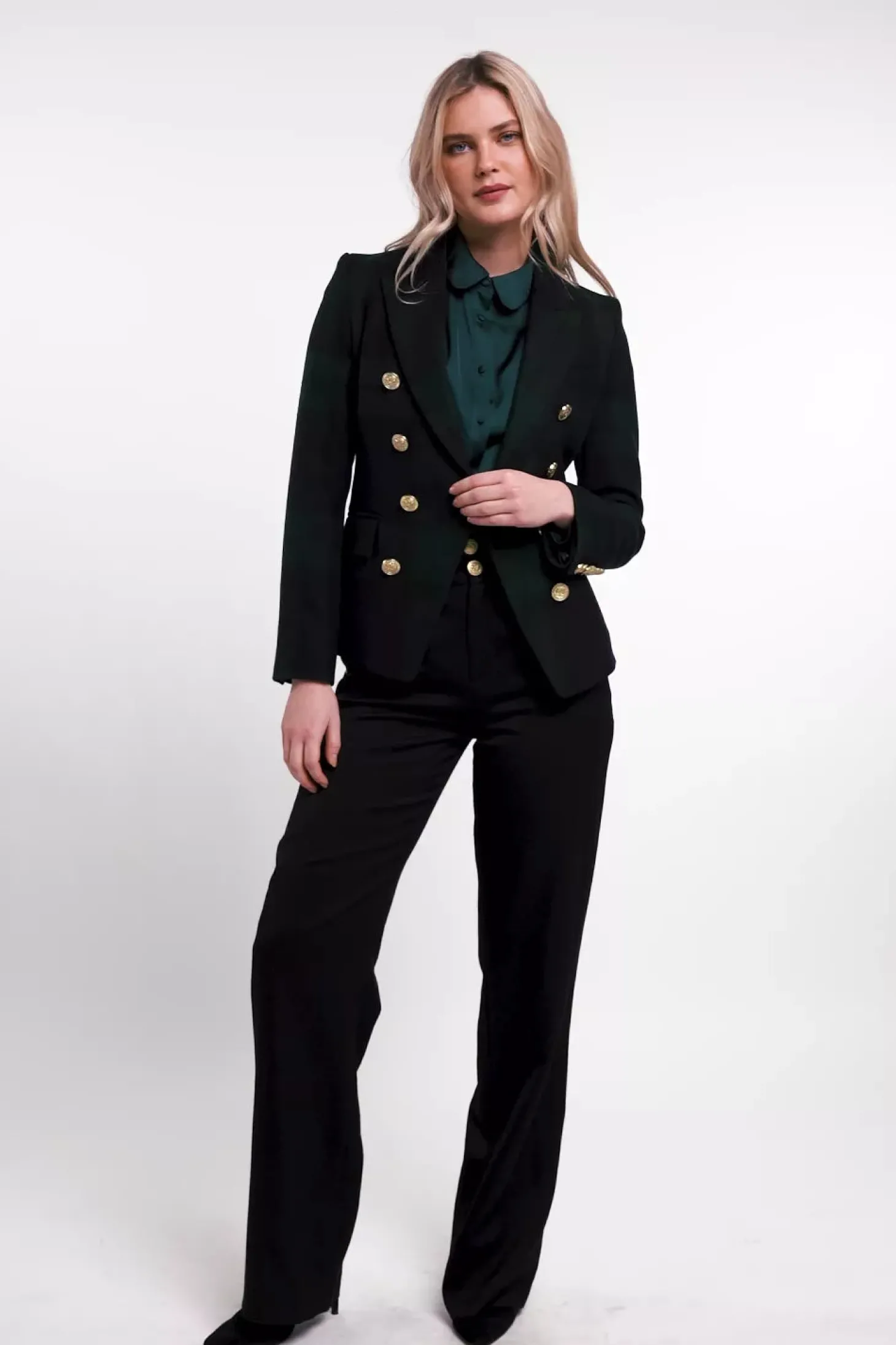 Isla Satin Shirt (Emerald)