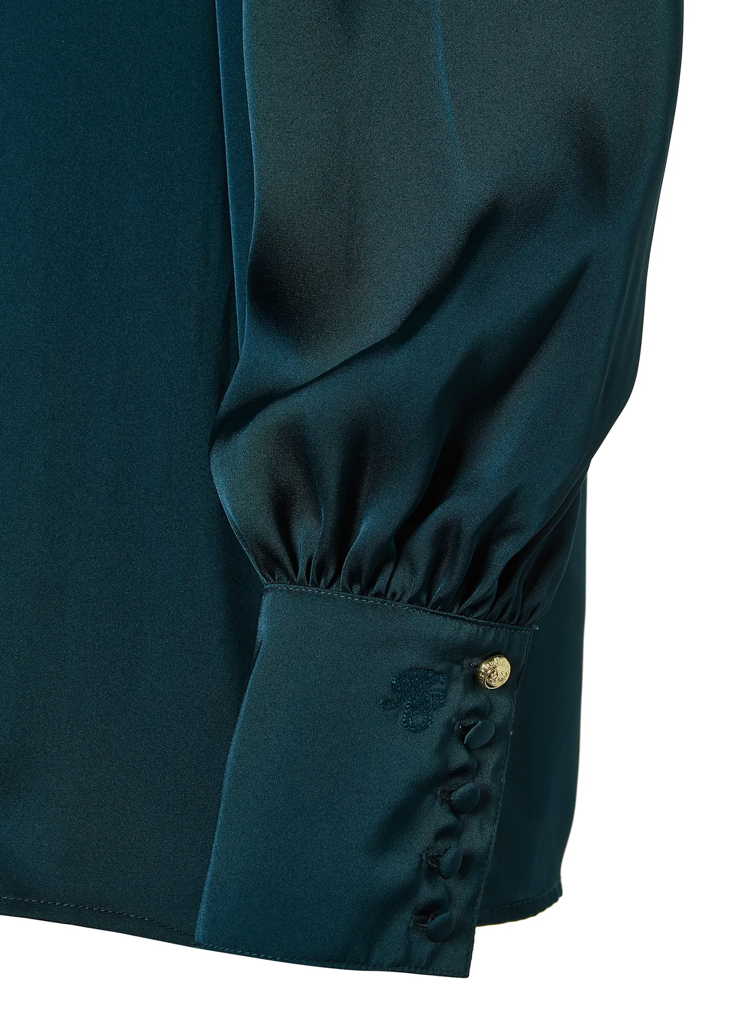 Isla Satin Shirt (Emerald)