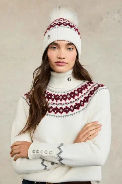Jennifer Fairisle Bobble Hat (Natural)