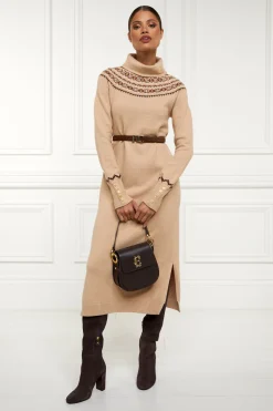 Jennifer Midi Knit Dress (Camel)