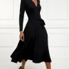 Juliette Midi Wrap Dress (Black)