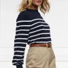 Kelsie Crew Neck Knit (Ink Navy Stripe)