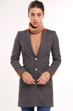 Kempton Coat (Mid Blue Check)